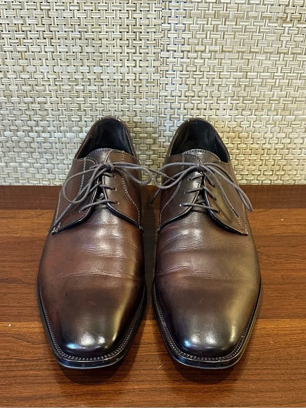 To Boot New York Adam Derrick Brown Leather Plain Toe Derby Dress Shoes Size 9.5